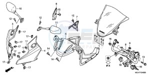 CBR600FB drawing UPPER COWL