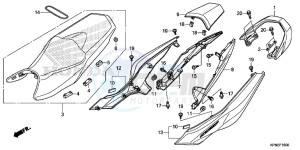 GLR1251WHF CB125F UK - (E) drawing SEAT/REAR COWL