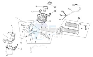 Scarabeo 125-200 e3 (eng. piaggio) drawing LH Controls