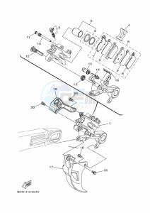 YZ125 (B4XE) drawing REAR BRAKE CALIPER