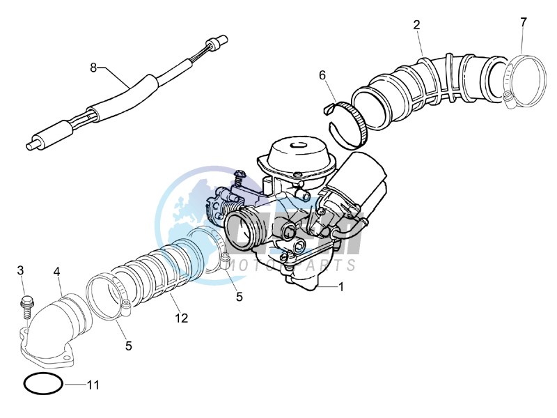 Carburettor assembly - Union pipe