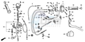 TRX450ER drawing HANDLE LEVER/SWITCH/CABLE (TRX450R6,7,8/ER6,7,8)