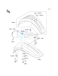 KX 500 E (E15-E16) drawing FENDERS