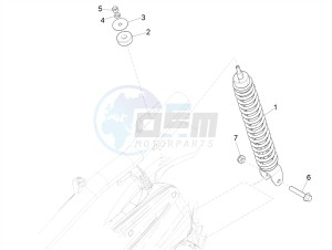 ZIP 50 4T 25 KMH NOABS E4 25kmh (EMEA) drawing Rear suspension - Shock absorber/s