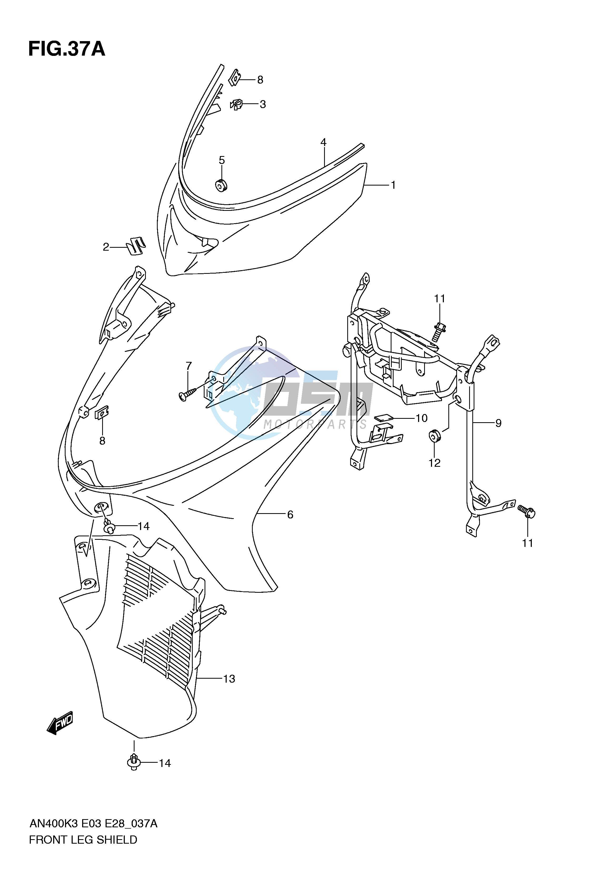 FRONT LEG SHIELD (MODEL K5 K6)