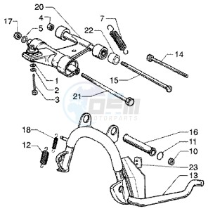 ET4 125 Leader drawing Central Stand - Swinging arm