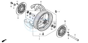 CBR900RE drawing FRONT WHEEL