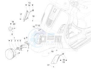 GTV 300 4T 4V ie Touring (USA) USA drawing Front headlamps - Turn signal lamps