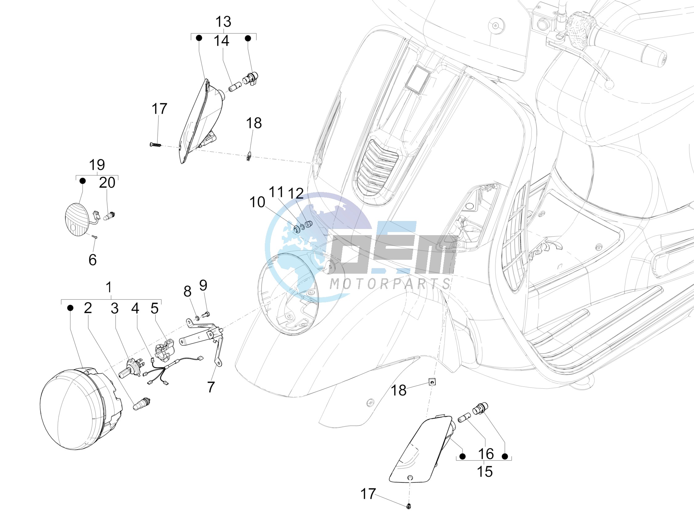 Front headlamps - Turn signal lamps