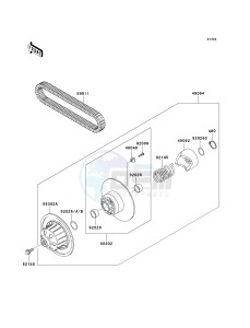 KAF 620 E [MULE 3010 4X4] (E6F-E8F) E6F drawing DRIVEN CONVERTER_DRIVE BELT