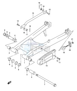 GZ125 (P19) drawing REAR SWINGING ARM