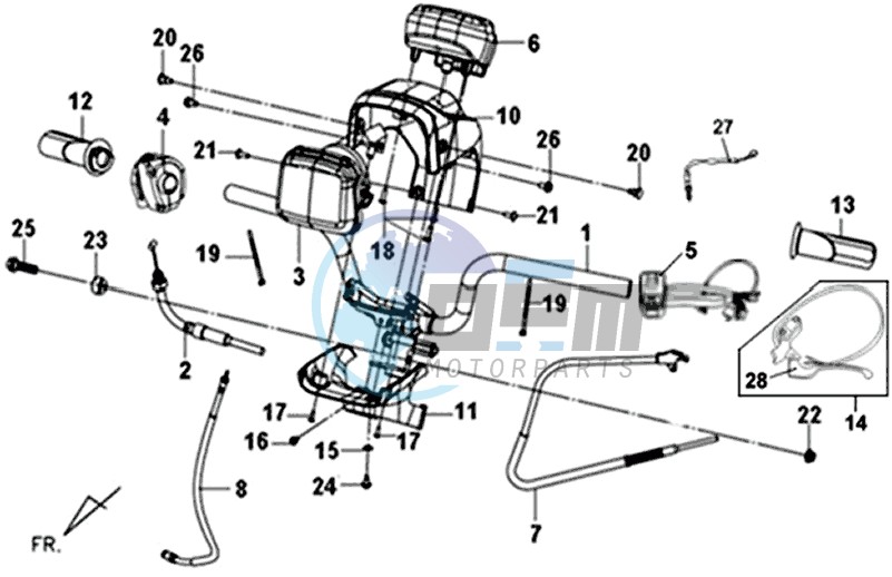 HANDLEBAR / BRAKE LEVERS CPL  L/R