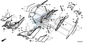 CBR250RF CBR250R Europe Direct - (ED) drawing SIDE COVER/ REAR COWL