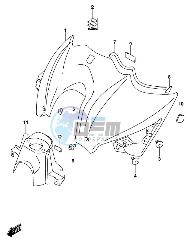 FUEL TANK FRONT COVER (GSX-S1000AUFL8 E21)