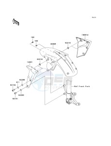 ZX 600 N [ZX-6RR] (N1) N1 drawing FRONT FENDER-- S- -