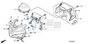 CBR125RWA Europe Direct - (ED / WH) drawing UPPER COWL (CBR125RW7/RW9/RWA)