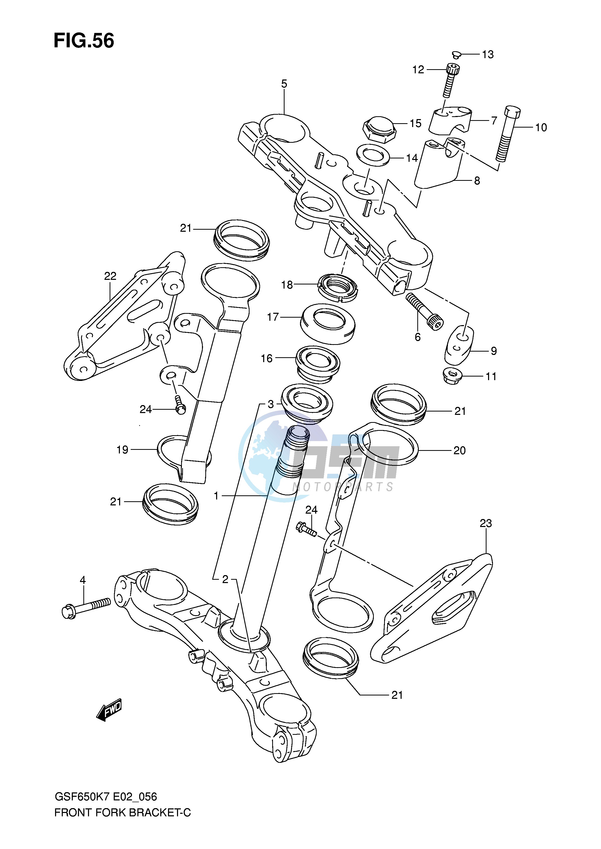 STEERING STEM (GSF650K7 UK7 AK7 UAK7 K8 UK8 AK8 UAK8)