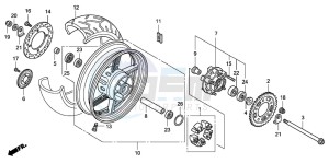 CBF1000A drawing REAR WHEEL