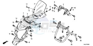 NC700XDE NC700XD 2ED - (2ED) drawing FRONT COWL