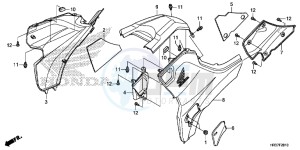 TRX420TM1G TRX500FA Europe Direct - (ED) drawing SIDE COVER/TANK COVER