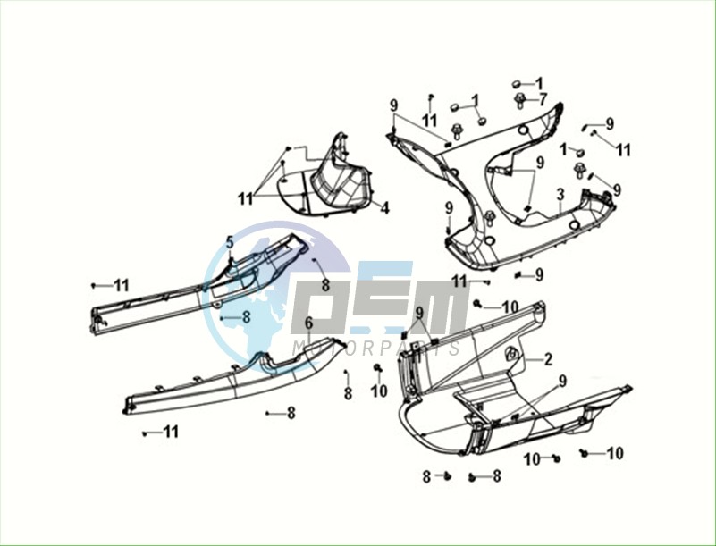 INNER FENDER FLOOR PANEL CENTER COVER