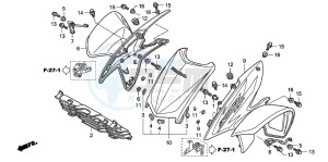 TRX450R drawing FRONT FENDER (TRX450R6,7,8/ER6,7,8)