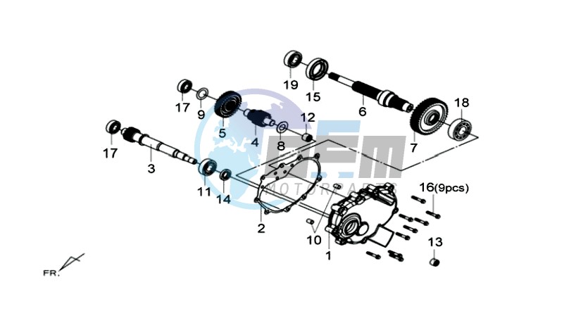 CRANKCASE - DRIVE SHAFT