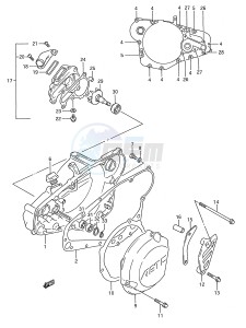 RM250 (E28) drawing CRANKCASE COVER- WATER PUMP (MODEL K)