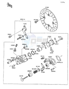 KSF 250 A [MOJAVE 250] (A8-A9) [MOJAVE 250] drawing REAR BRAKE