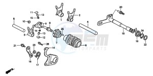 CR250R drawing GEARSHIFT DRUM