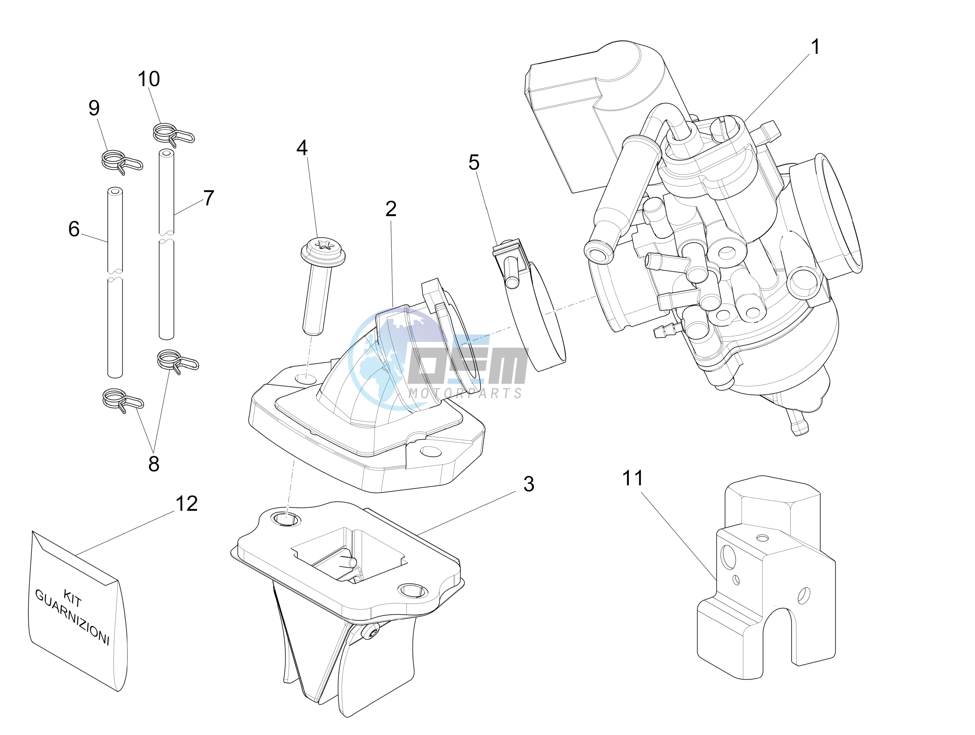 Carburettor assembly - Union pipe