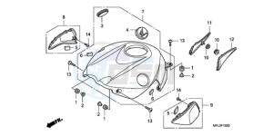 CBR1000RA9 France - (F / ABS CMF HRC MKH) drawing TOP SHELTER