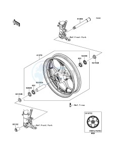 ZZR1400_ABS ZX1400FDFA FR GB XX (EU ME A(FRICA) drawing Front Hub