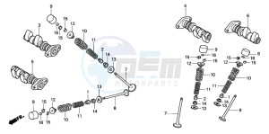 VTR1000F SUPER HAWK drawing CAMSHAFT/VALVE