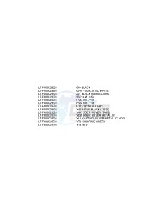 LT-F400 (E24) drawing * COLOR CHART *