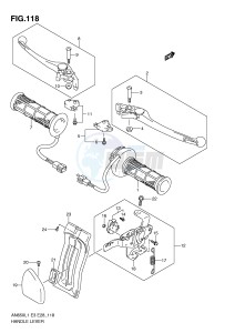 AN650 (E3-E28) Burgman drawing HANDLE LEVER (AN650AL1 E28)