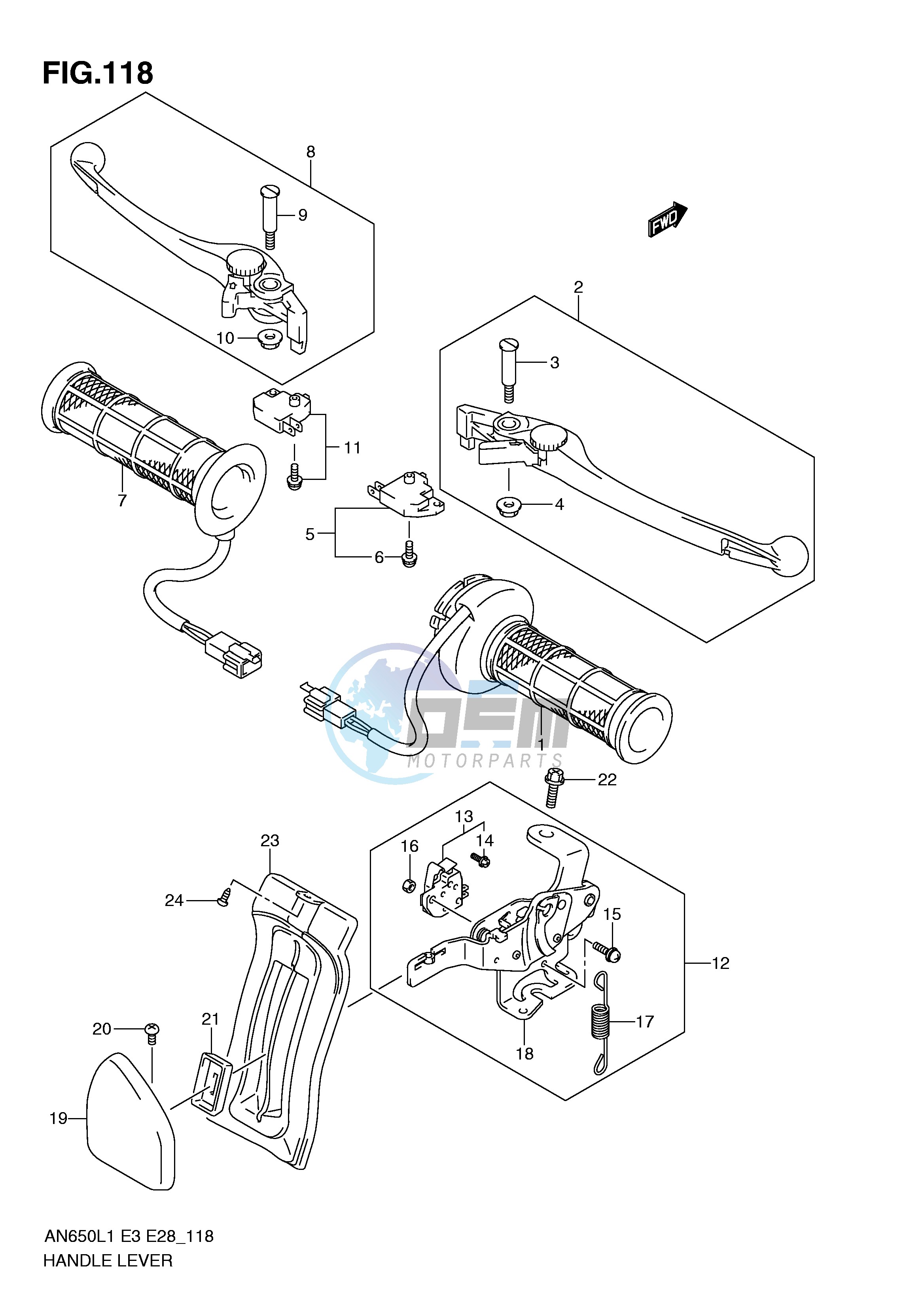 HANDLE LEVER (AN650AL1 E28)