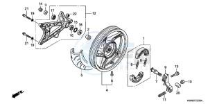 WW125D PCX125 - WW125 UK - (E) drawing 30 REAR WHEEL/ SWINGARM