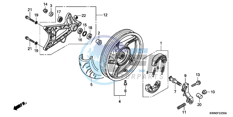 30 REAR WHEEL/ SWINGARM