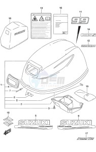 DF 9.9B drawing Engine Cover w/Power Tilt