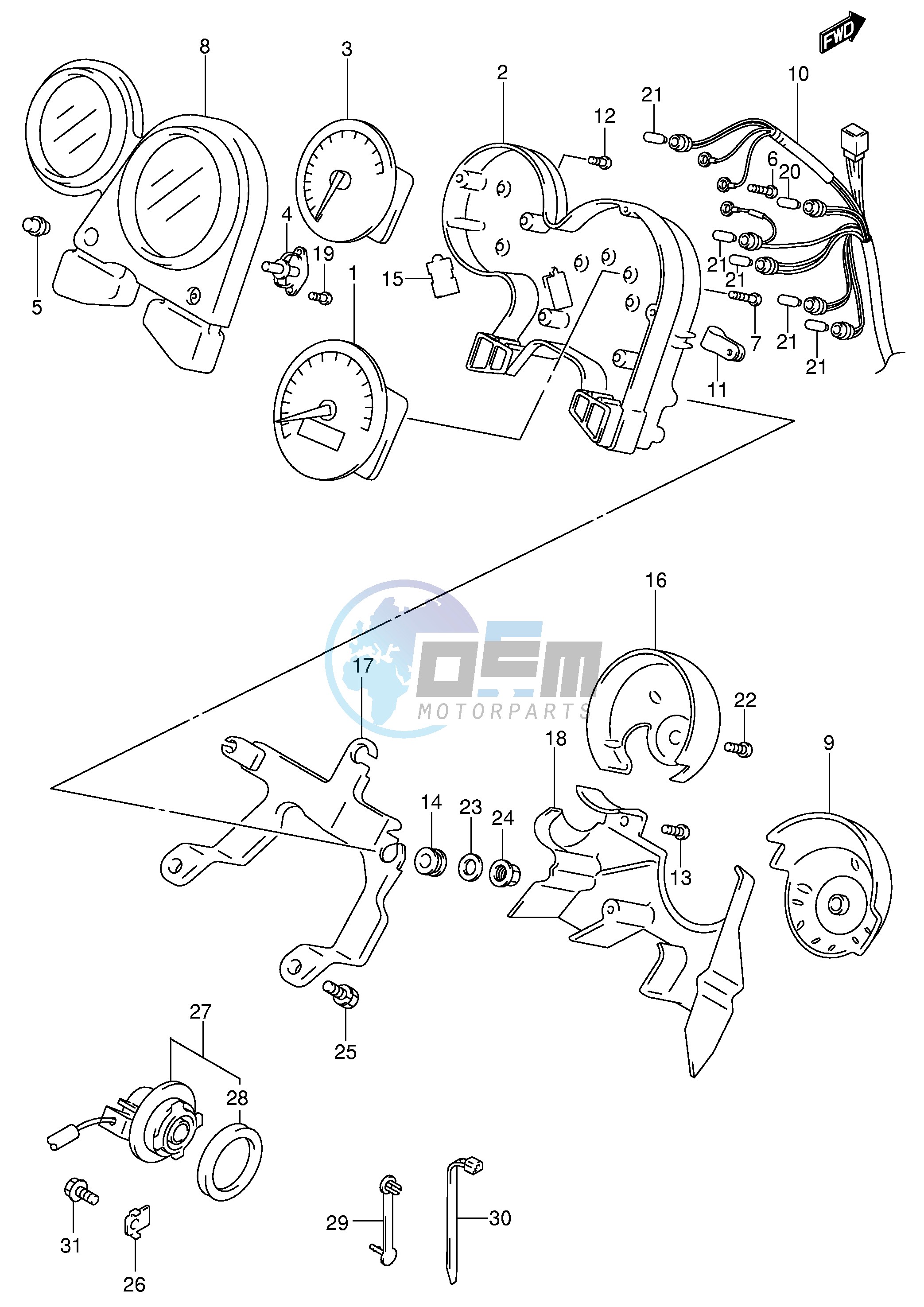 SPEEDOMETER (SV650X UX Y UY K1 UK1 K2 UK2)