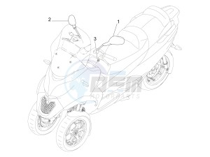 MP3 500 Sport Business ABS (NAFTA) drawing Driving mirror/s