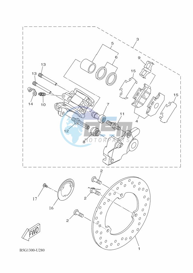 REAR BRAKE CALIPER