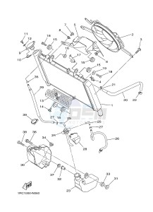 MT09A MT-09 ABS 900 (2DRF 2DRG) drawing RADIATOR & HOSE