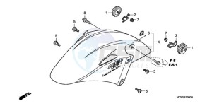 VFR800A9 France - (F / ABS CMF MME TWO) drawing FRONT FENDER