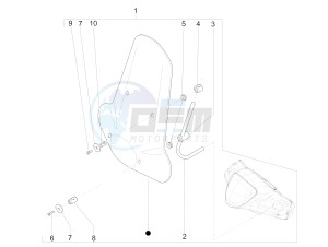 Liberty 125 4t Delivery e3 Single drawing Windshield - Glass