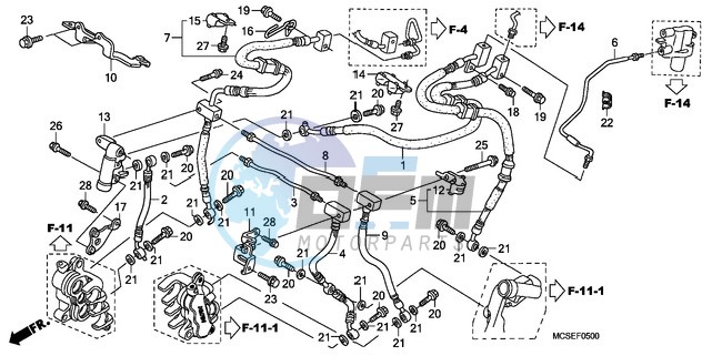 FRONT BRAKE HOSE (ST1300)