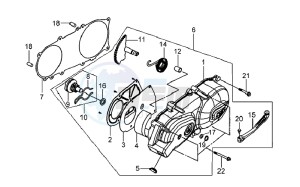 MIO 100 HU10W8-F drawing CRANKCASE COVER LEFT