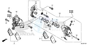 CBR650FAH 2ED - (2ED) drawing FRONT BRAKE CALIPER (2)