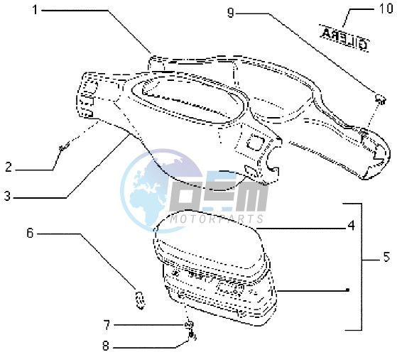 Speedometers Kms. - handlebar cover